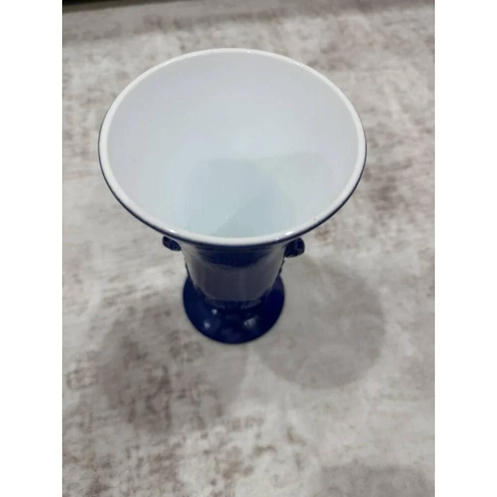 Vintage 1940s Anchor Hocking Vitrock Cobalt Blue Vase Art Deco 7.75